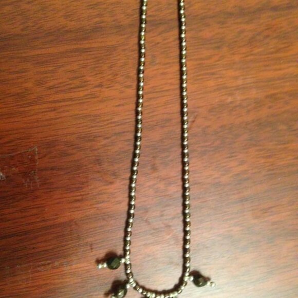 14 1/2" Bronze and Silver Beaded Necklace - Picture 3 of 5
